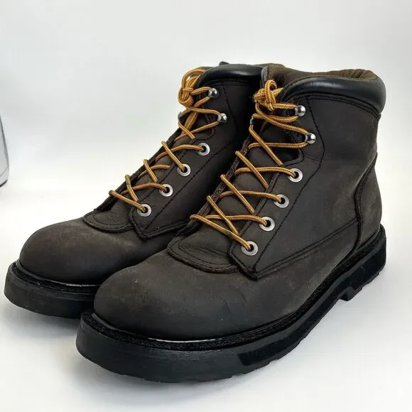 Work n Sport 6” Work Boots Mens Sz 11EE Brown Leather Soft Toe Thorogood Soles - Picture 2 of 9